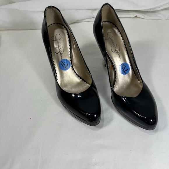 Jessica Simpson Black Patent Leather Pumps with Tortious heels - Size 7.5 - Picture 2 of 8